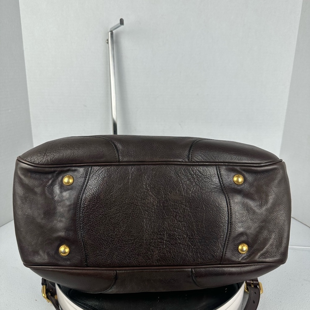 Prada Dark Brown Leather Satchel with Gold Hardware - Picture 5 of 10